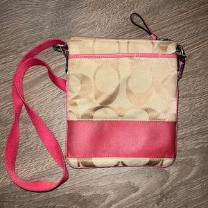 Coach crossbody. Good condition. Tan & peach.